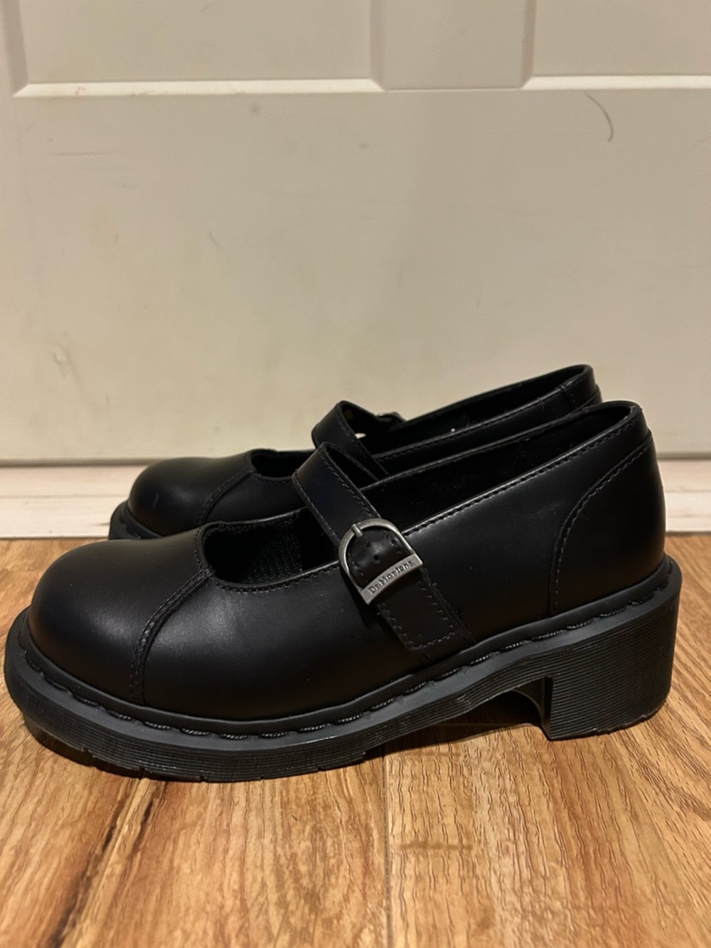 Dr. Martens Black Mary Jane Platform Shoes